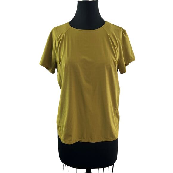 Lululemon Auric Gold Run Shirt Stretch Crew Neck Short Sleeve Pullover Tee - Picture 1 of 7